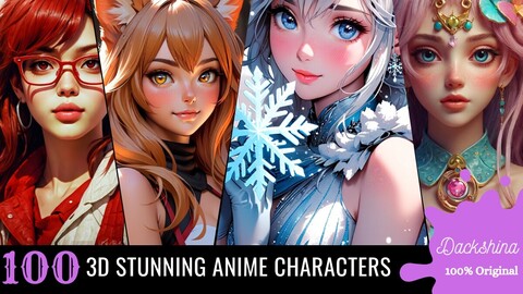 3D Stunning Anime Characters | Japanese Female Manga Characters