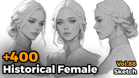 +400 Historical Female Figure Sketch Reference(4k)