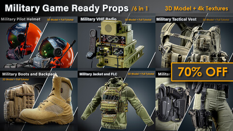 Military Game Ready Props / 6 in 1 [70% OFF]