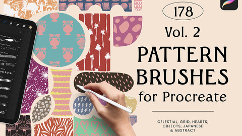 Pattern Brushes for Procreate : 178 Brushes