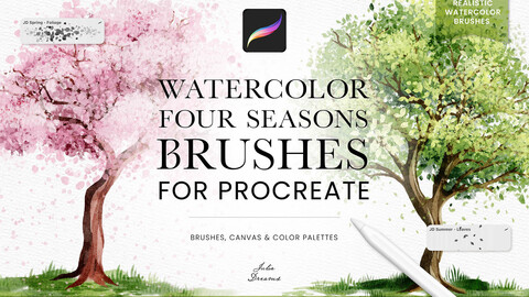 Watercolor Four Seasons Procreate Brushes