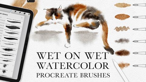 Wet on Wet Watercolor Procreate Brushes