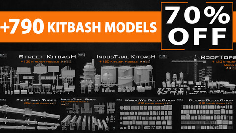 +790 Kitbash Models- 70% OFF