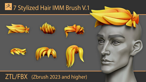 Stylized Hair IMM Brushes V.1