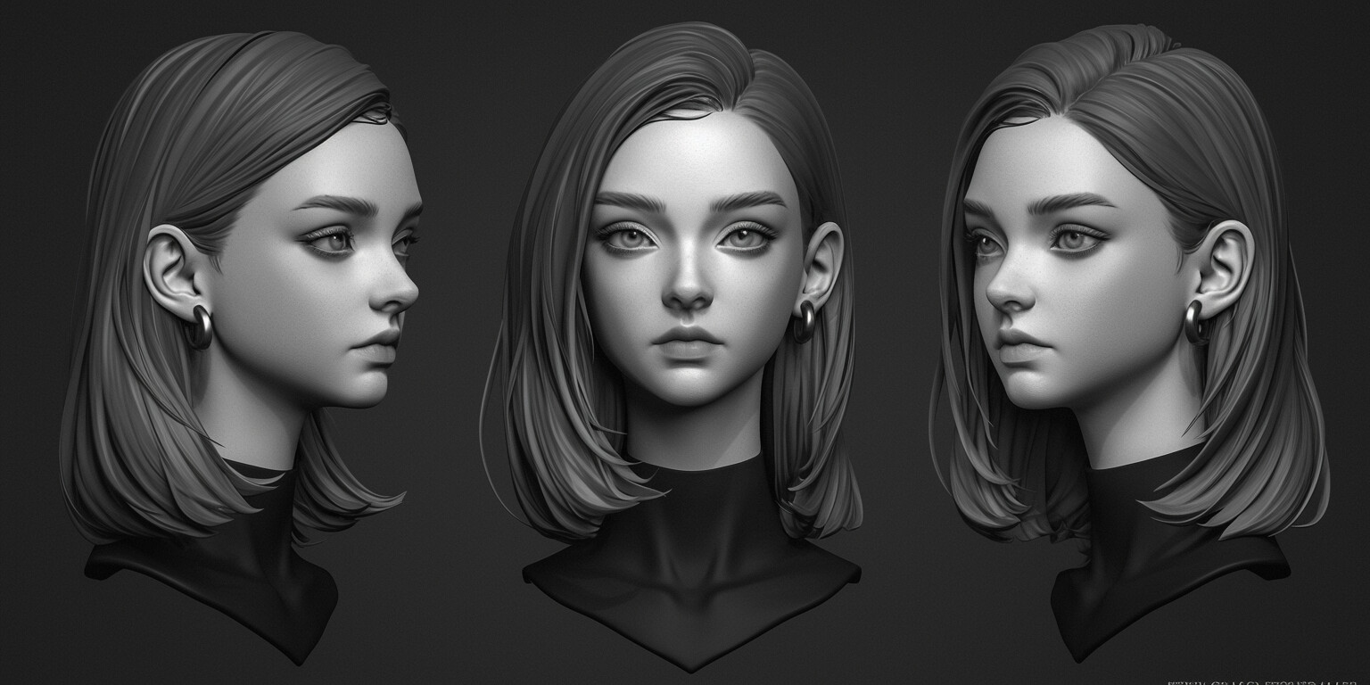 ArtStation - +380 Young Female Head Sculpt(4k) | Artworks