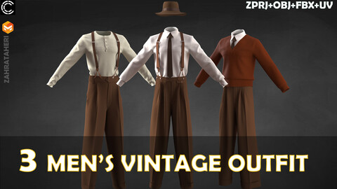 3 men's vintage outfit