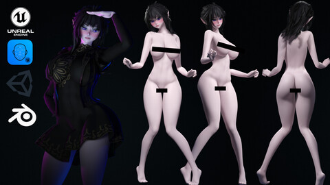 Nude Female Character Tera- Game Ready Character