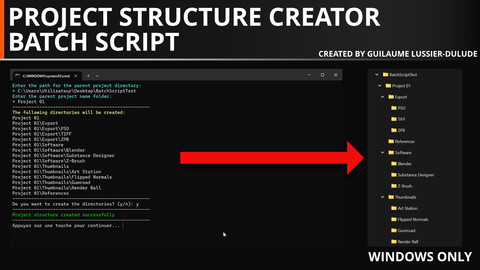 Project Structure Creator - Batch Script