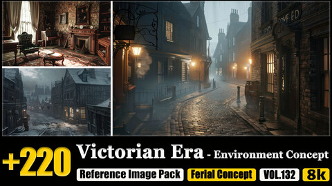 220 Victorian Era - Environment Concept Reference Image Pack v.132 |4K|