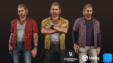 Adventure Character Christopher (from Pack 1) - Game-Ready 3D character for Unreal, Unity