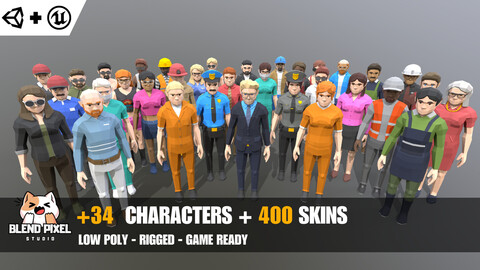 Blendpoly Ultimate Characters - Low Poly Assets