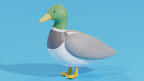 Cartoon Duck 3D model