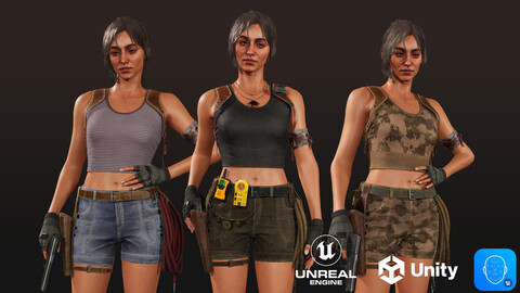 Adventure Character Eva (from Pack 1) - Game-Ready 3D character for Unreal, Unity