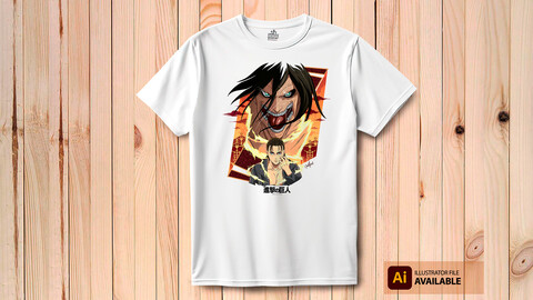 Eren Jaeger, Design for prints and T-shirt, Illustrator, PNG AND JPG files AVAILABLE!