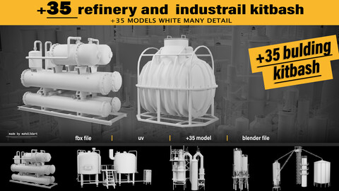 refinery and industrail kitbash