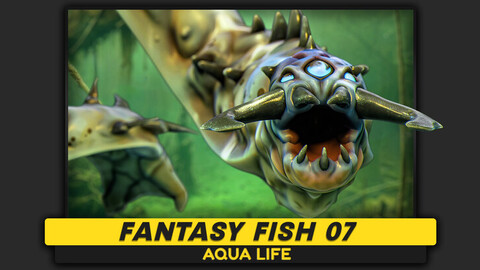 Fantasy Fish 07 - Aqua Life - Moray Eel Realistic 3D Model - Rigged Animated Monster - Underwater Creature - #48