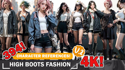 393 Various Anime Boots Fashion Matching Outfit Diverse Character Reference Design Reference Art V2 4K