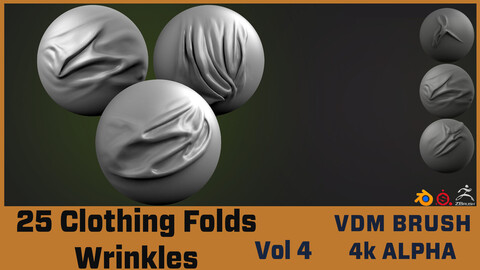 25 Clothing Folds & Wrinkles VDM Brush+Alphas Vol 4