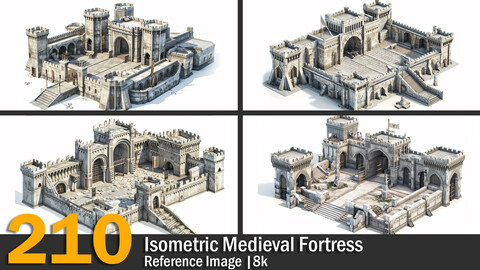 Isometric Medieval Fortress | Reference Images | 8K