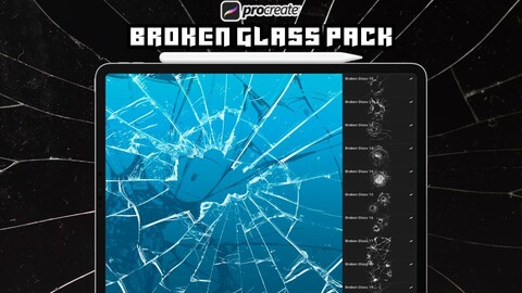 Broken Glass Brushes for Procreate, Shattered Glass Brush, Broken Window, broken glass texture, Glass Stamp, Cracked Glass, Digital Download