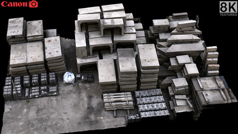 concrete blocks kitbash parts construction-site photogrammetry