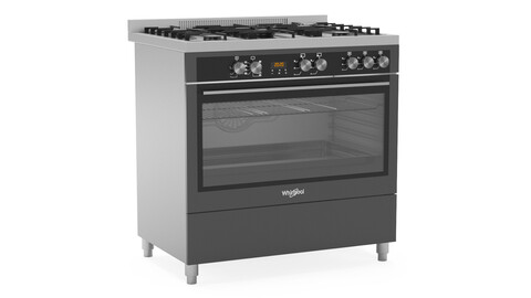 Whirlpool 90cm Gas Freestanding Cooktop Oven WP90510MFBSSAUS 3D Model