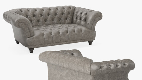 Bespoke Judge Oskar Button Back sofa 3D Model