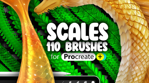 110 Procreate 3D Scale Brushes | Procreate Fish Scale Brushes | Procreate Dragon Scale Brushes | Procreate Snake Scale Brushes | Procreate Dual Color Brushes | Procreate Brushes