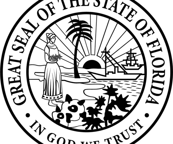 ArtStation - GREAT SEAL OF THE STATE OF FLORIDA SEAL VECTOR FILE Black ...