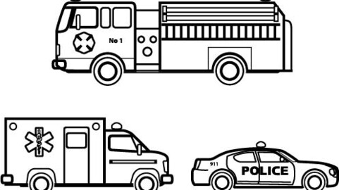 ArtStation - Emergency_vehicle_colouring_page (1) LINE ART BLACK AND ...