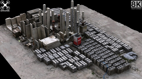 concrete pillars kitbash construction-site photogrammetry