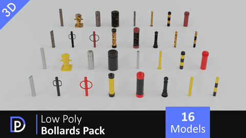 Low Poly Bollards Pack