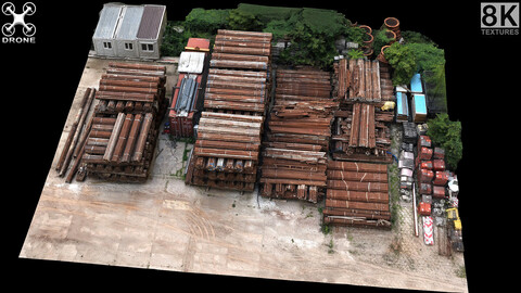 construction-site storage pipes terrain photogrammetry