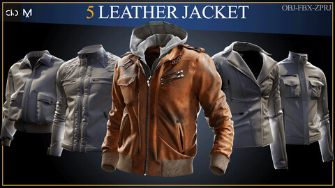 5 Leather Jacket (OBJ-FBX-ZPRJ)