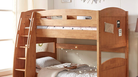 solid wood bunk bed - 3d Model