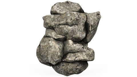 Low Poly Realistic Rock 02