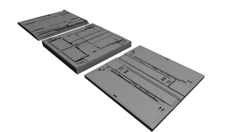 3d Sci-fi Panel Modules (three)