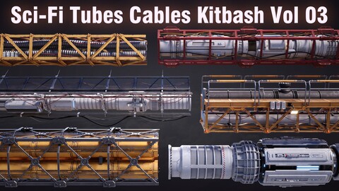 Sci-Fi Tubes Cables pipe Kit Vol 03-PBR