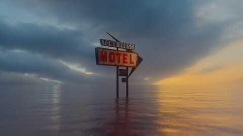 3d Motel Sign