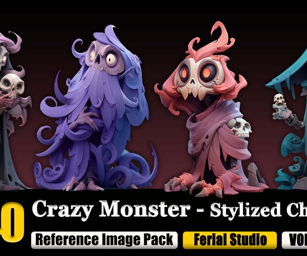 Artstation - 340 Crazy Monster - Stylized Character Reference Image 