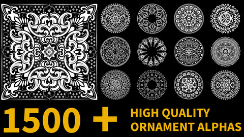 1500 High Quality Ornament Alphas (4K) vol.1