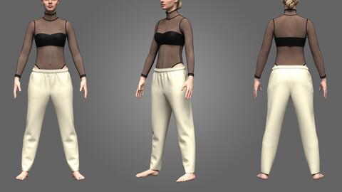 Womans bodysuit Outfit 3D Model