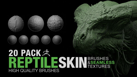 Reptile Skin Brushes and Seamless Textures