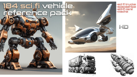 180+ Sci Fi Vehicle Reference Pack - trucks, spaceships, cars, mechs