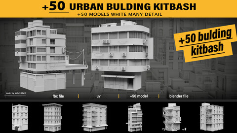 50 Urban building kitbash