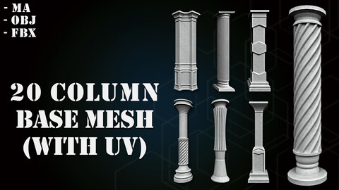 20 Column Base Mesh ( with UV)