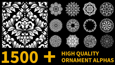 1500 High Quality Ornament Alphas (4K) vol.2