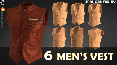 MEN'S VEST(Clo3D Project + OBJ +FBX)