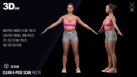 Clean A Pose 3D Scan | Reeta Clothed