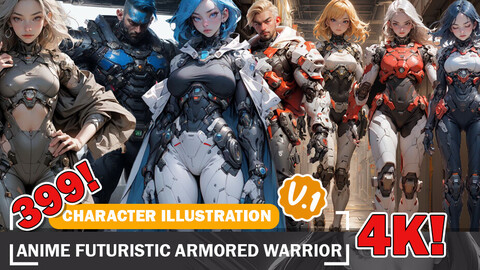 399 Various Futuristic Armored Warrior Diverse Outfit Character Design Reference Art V1 4K